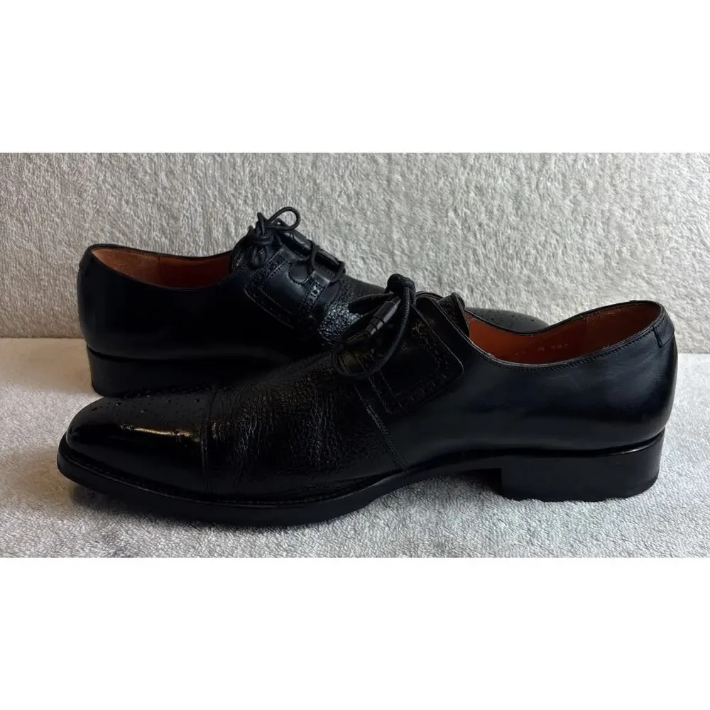Mezlan Deerskin Ghillie Derby Shoes Black Men Size 11 M (S20069)